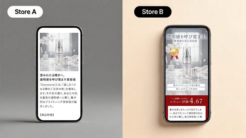 A店とB店の比較画像