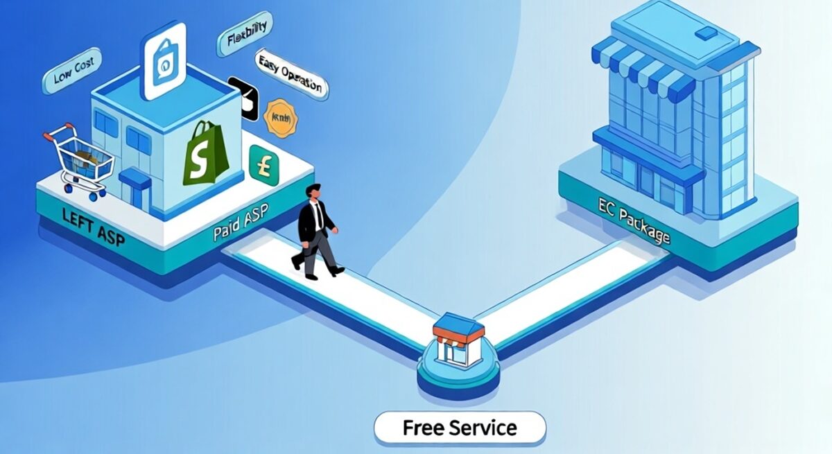 無料ECから本格ECへの移行の選択肢の解説画像