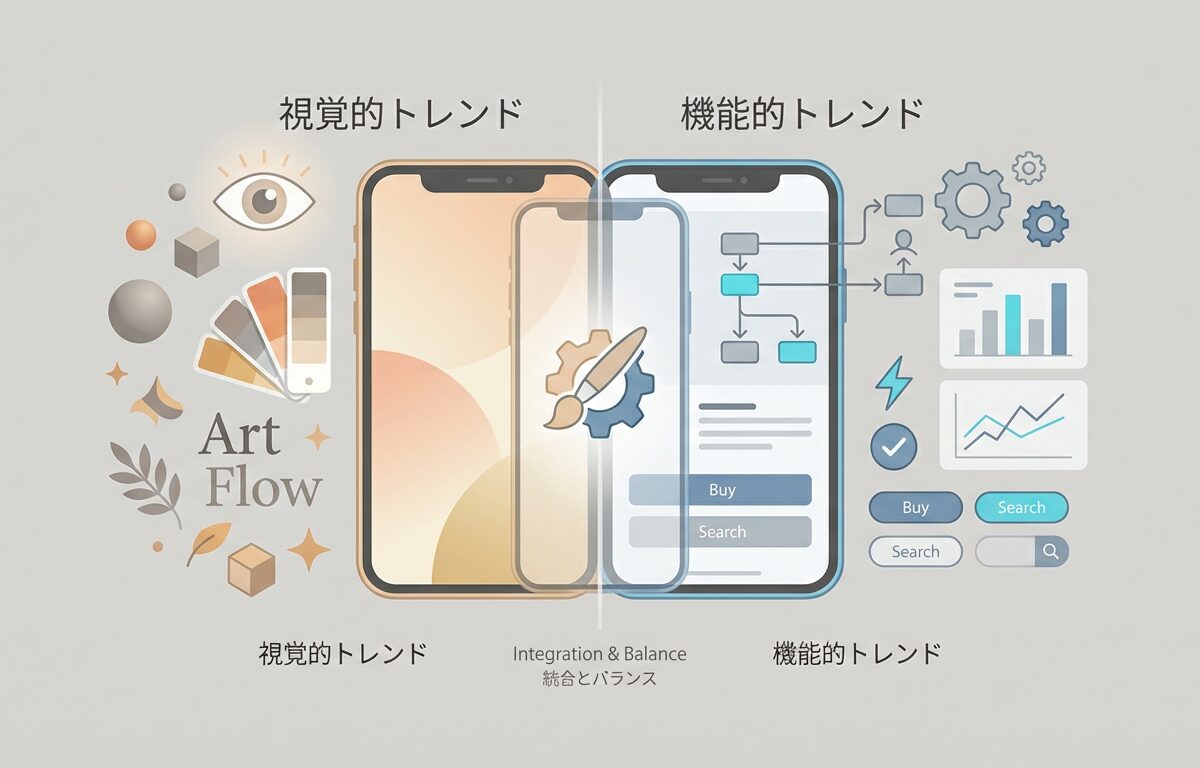 視覚的トレンドと機能的トレンドの図解