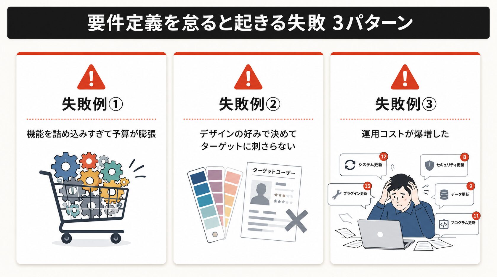 要件定義を怠ると起きる失敗 3パターン