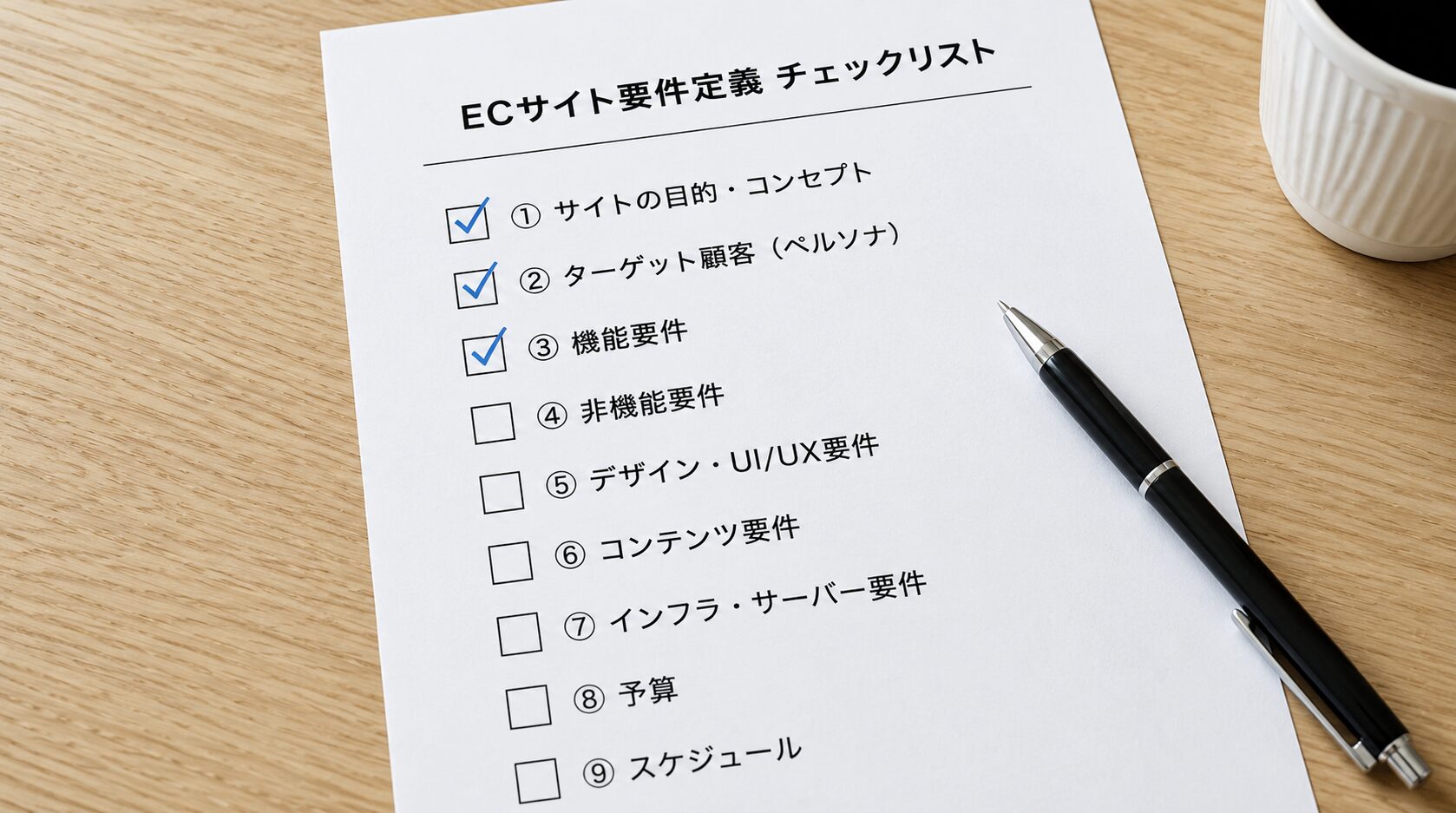 ECサイト要件定義 チェックリスト
